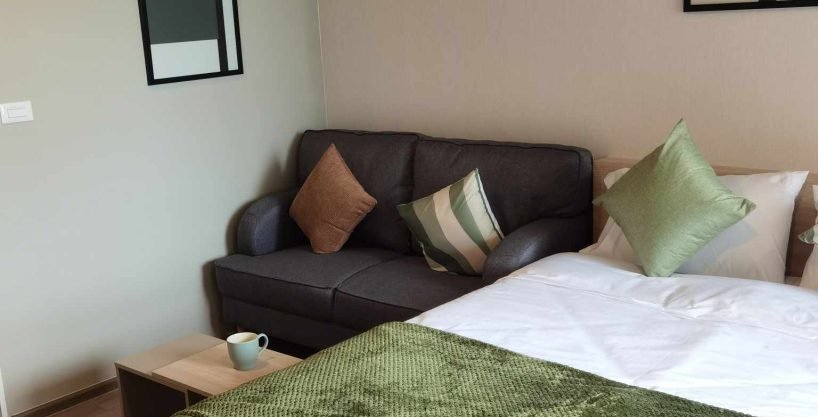 Studio condo for rent at D Condo Panaa. 27 sqm unit in Bangkok. Contact BACH Bangkok for more information.