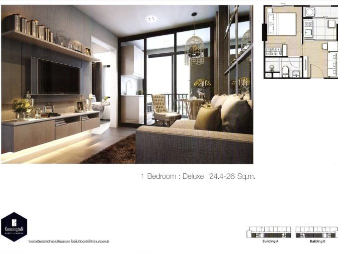 1 bedroom condo for rent at Kensington Kaset Campus. 25.39 sqm unit in Bangkok